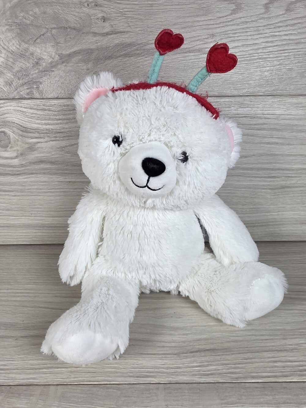 Hallmark Valentine's Day Plush Bear w Heart Antennae Headband SU18